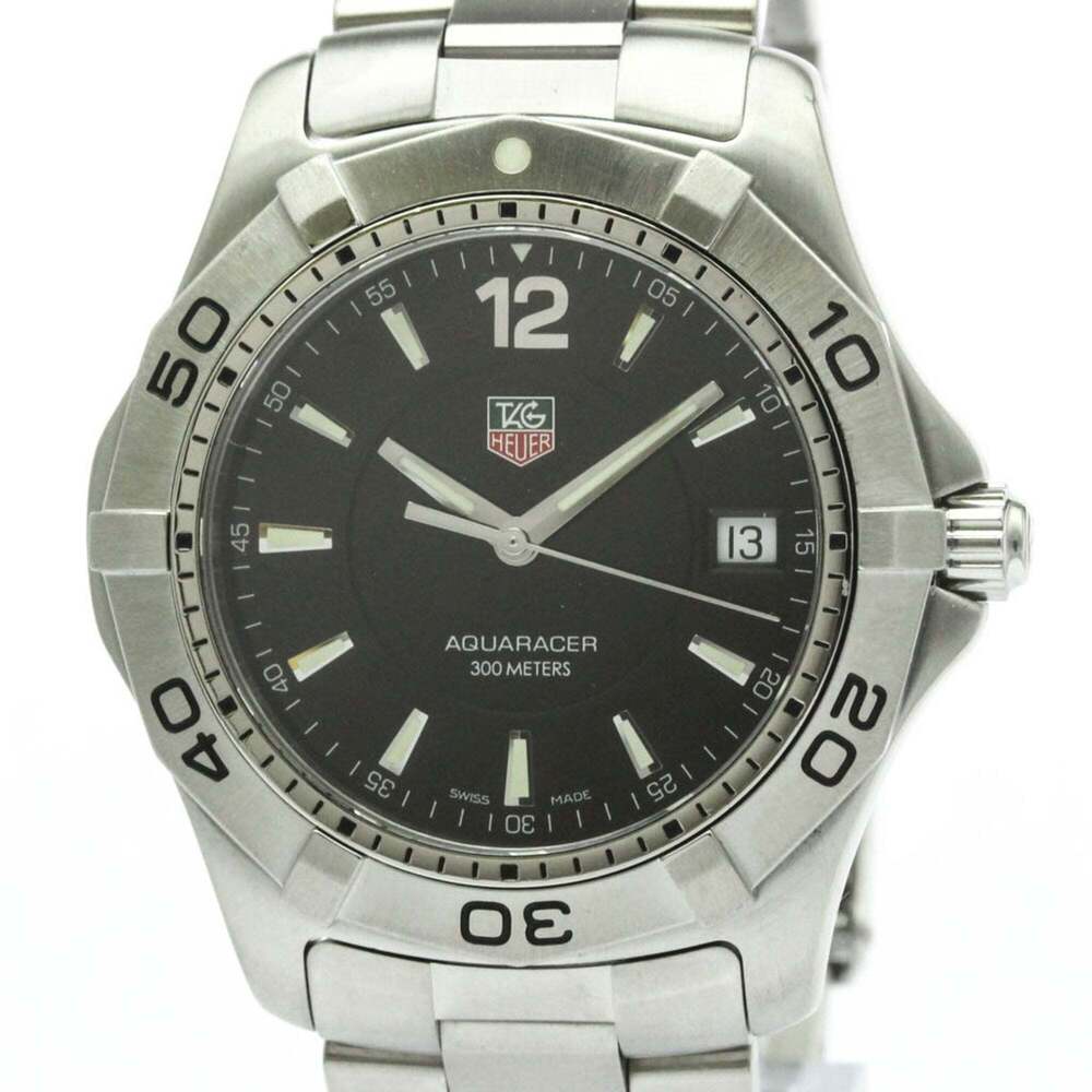 TAG HEUER Aquaracer Stainless Steel Quartz Mens Watch WAF1110 Polished